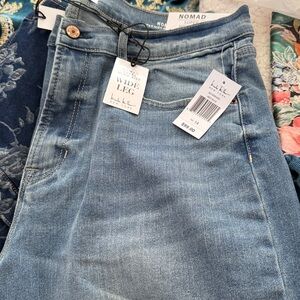 Nicole Miller Nomad Blue Women's Jeans, wide leg & high-waisted, size 14